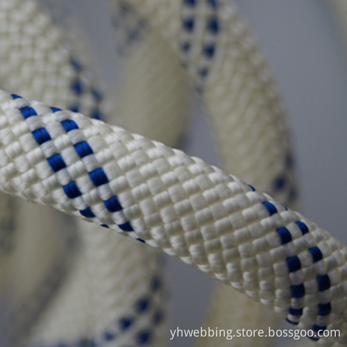 8mm White and Deep Blue 100%Polyester Rope